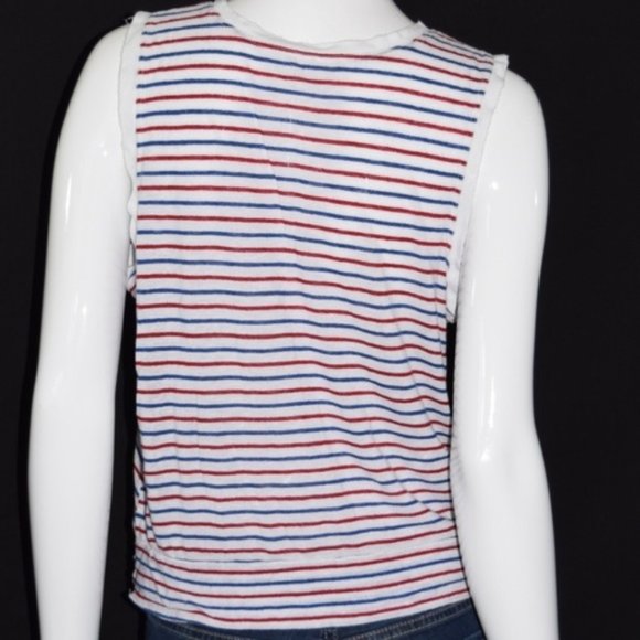 BP. Sleeveless Striped Twist Hem Top Size Medium - Picture 3 of 8